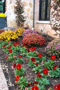 Custom garden design in front of a home